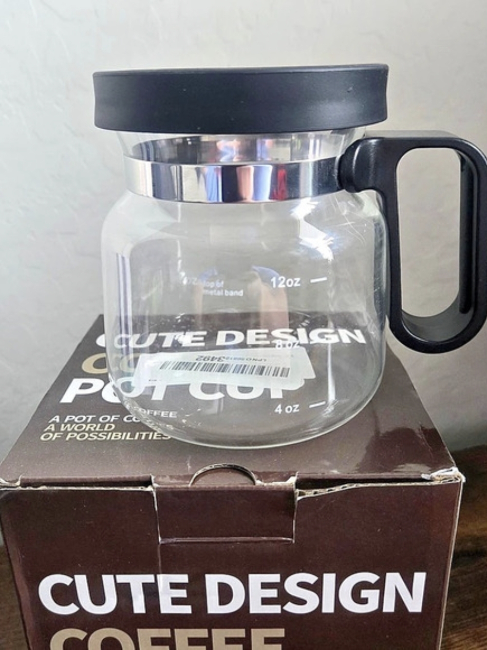 Cute Design Coffee Pot Cup 16 oz with Lid
